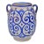 Mid 20th Century Blue Andalusian-Patterned Ceramic Vase W/ Handles For Sale