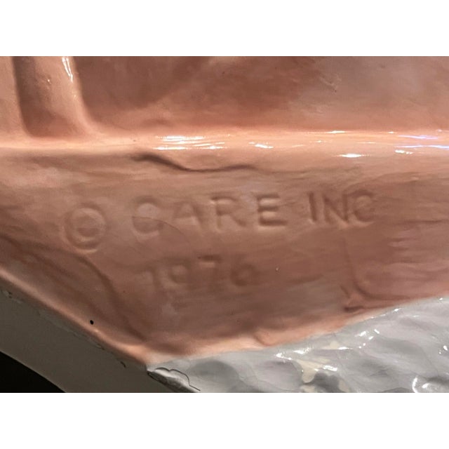 1976 Vintage Boho Glazed Ceramic Snail Garden Stool For Sale - Image 9 of 9