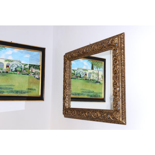 Baroque Florentine Carved Mirror with Mecca Finish, 1960s For Sale - Image 6 of 7