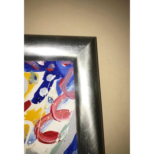Abstract Oil on Canvas Painting by Colow B. Dated 1984 For Sale - Image 4 of 8