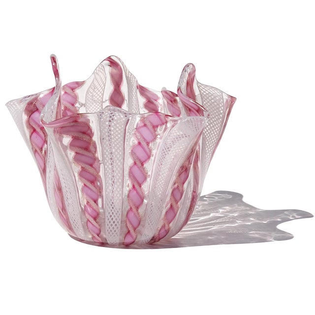 値下！【VINTAGE】MURANO フラワー ベース ピンク