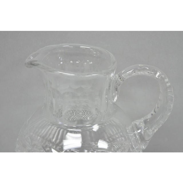 Late 20th Century Vintage Victorian Style Leah Pattern Cut Crystal Glass Water Pitcher by Galway For Sale - Image 5 of 11