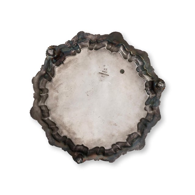 Rococo Heavy Antique Silverplate Drinks Tray For Sale - Image 3 of 3