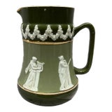 1890s W. & R. Carlton Ware Jasperware Style Jug With Pewter Lid For Sale