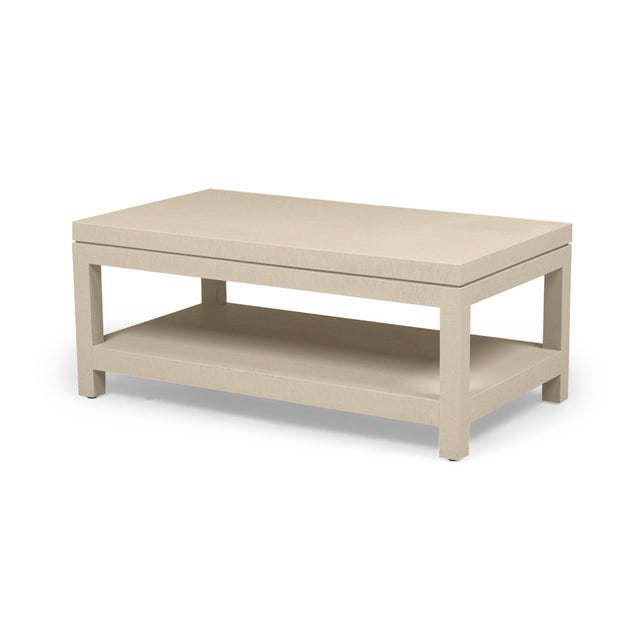 Not Yet Made - Made To Order Custom Modern Raffia Coffee Table. The Paint Name Is "Eternity" For Sale - Image 5 of 5