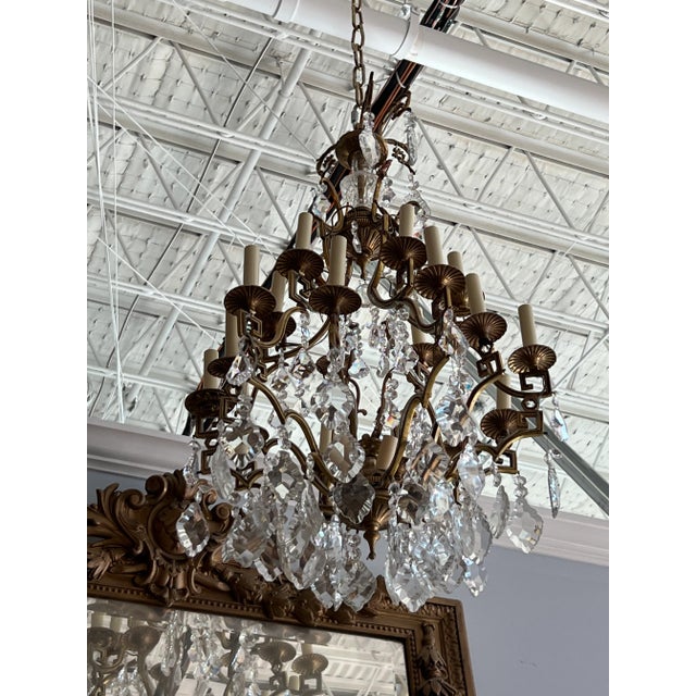 1970s Large Greek Key Brass Chandelier For Sale In Atlanta - Image 6 of 8