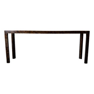 John Widdicomb Faux Tortoiseshell & Brass Console Table For Sale