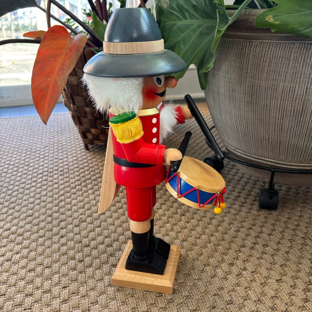 Red 1980s German Steinbach 'Drummer Boy' Handcrafted Nutcracker For Sale - Image 8 of 9