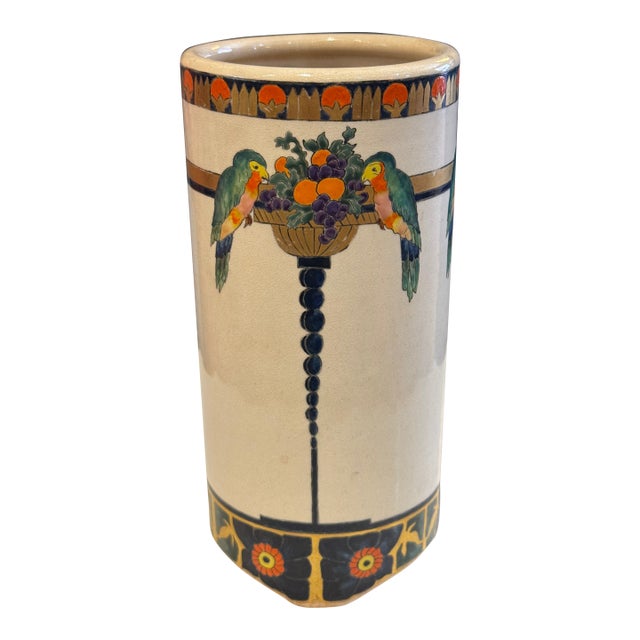 Antique Art Nouveau Pottery Vase- 1916, Signed For Sale