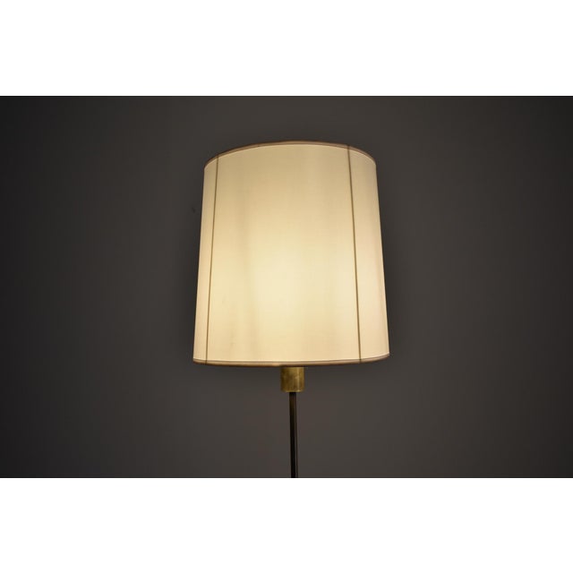 Stilnovo Italian Brass and White Metal Tripod Floor Lamp in the Style of Stilnovo, 1950s For Sale - Image 4 of 9