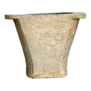 Vintage Boho Carved Coconut Trunk Planter