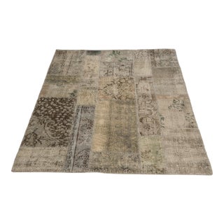 Tribal Grey Vintage Wool Carpet For Sale
