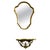 Goldenrod French Gilt Console Mirror with Matching Shelf, 1970, Set of 2 For Sale - Image 8 of 8