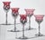 Elegant drink ware with finely crafted chrome stems. 3 champagne and 2 wine.