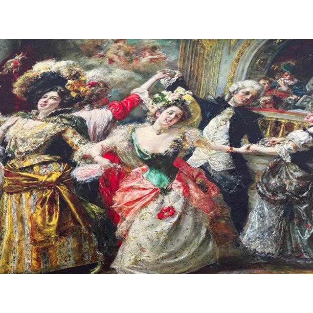 1960s Italian Rococo Gold Beech Textile Wall Art 1pc For Sale - Image 4 of 15