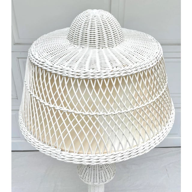 Early 20th Century Antique Woven Wicker Floor Lamp For Sale - Image 5 of 13