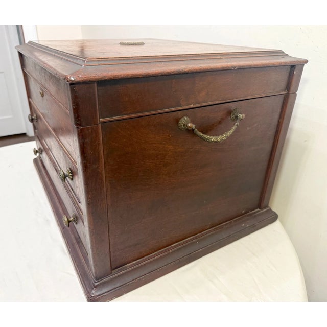 Huge Antique 19th Century Wood Bronze Flatware Silverware Box Display Case Set For Sale - Image 13 of 18