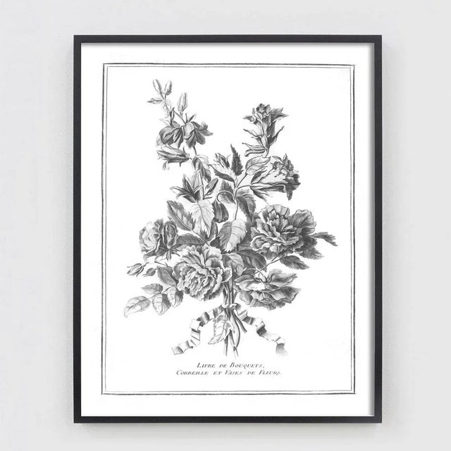 Not Yet Made - Made To Order Reproduction French Modern Black and White Floral Print For Sale - Image 5 of 5