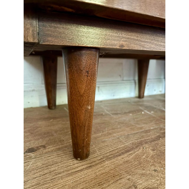 1960s Mid- Century Modern American of Martinsville Walnut Veneer 2 Drawer Nightstands For Sale - Image 10 of 12