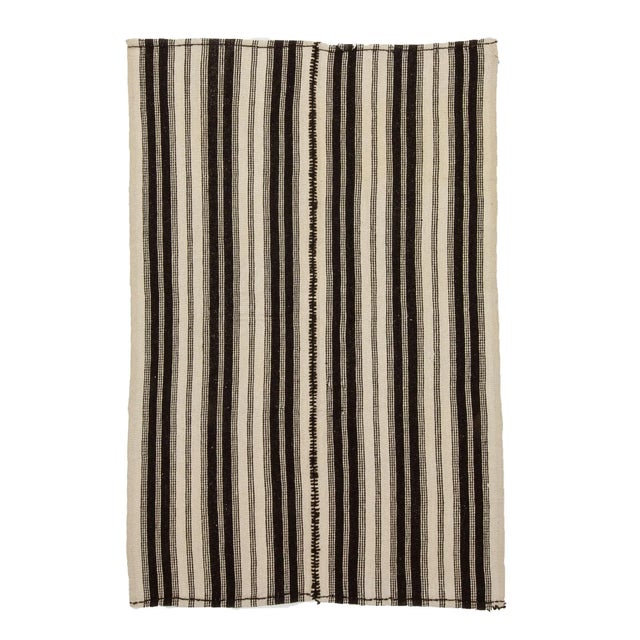 Textile 1960s Vintage Striped Turkish Kilim Rug- 4′5″ × 6′10″ For Sale - Image 7 of 7