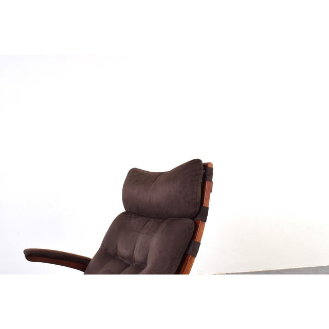 Wood Mid-Century Lounge Chair by Elsa & Nordahl Solheim for Rybo Rykken, 1960s For Sale - Image 7 of 12