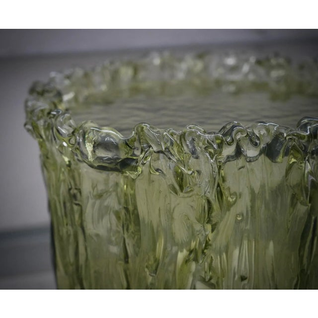2000 - 2009 Vintage Italian Murano Art Glass Green Side Table, 2000 For Sale - Image 5 of 11