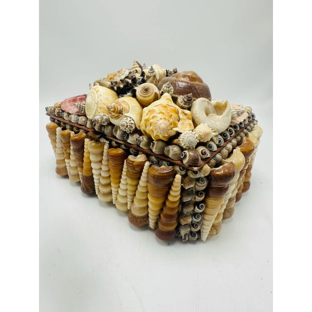 Vintage Hand Crafted Shell Box For Sale - Image 4 of 7