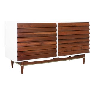 Mid Century Walnut and Lacquered Dresser by Merton L. Gershun for American of Martinsville For Sale