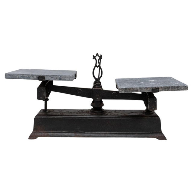 19th Century French Iron & Marble Scale For Sale - Image 15 of 18