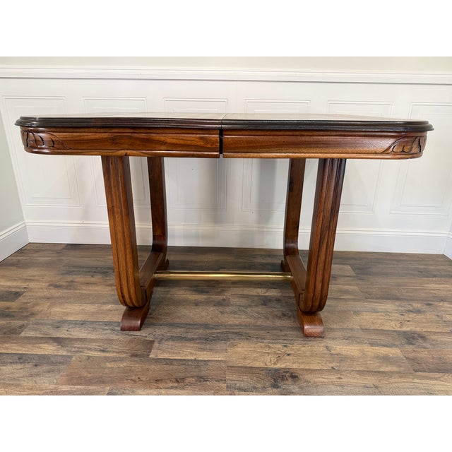 French French Art Deco Solid Walnut Dining Table, Circa 1930's For Sale - Image 3 of 17