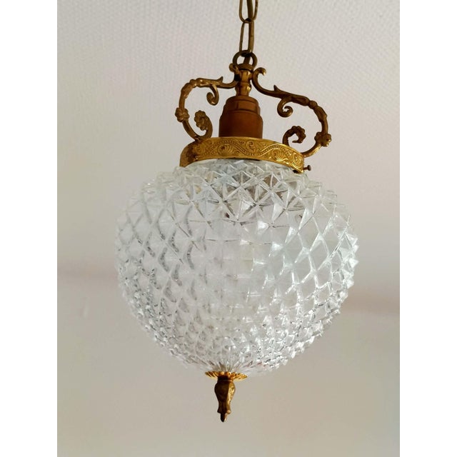 Hollywood Regency Pineapple Pendant Light, 1980s For Sale - Image 4 of 8