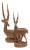 Vintage Hand Carved Wood Antelope Deer Statues - a Pair For Sale