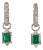 Colombian Emerald Earrings With Earth-Mined Diamond Accents: Solid 14k Gold, Pair For Sale