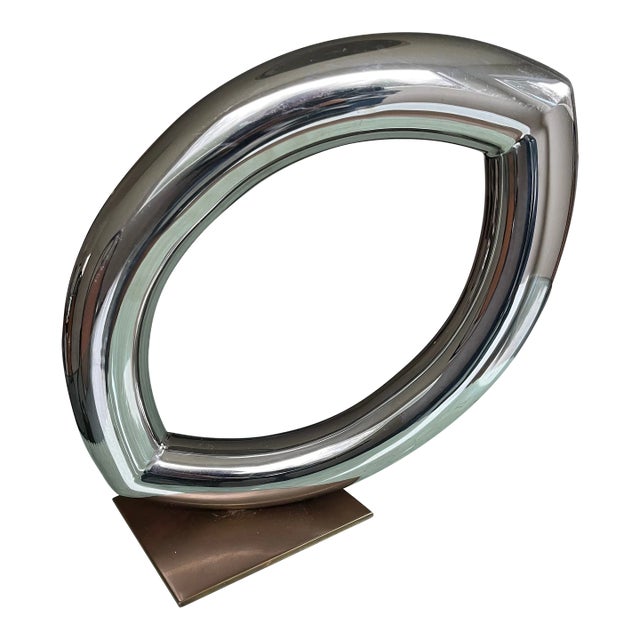 1980s Abstract Nickel Sculpture by GH Oeser For Sale