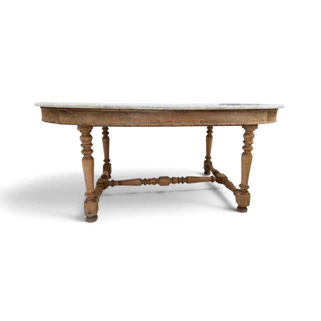 Stone 19th Century French Gibier Table With White Marble Top From a Chateau For Sale - Image 7 of 10