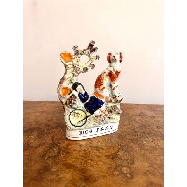 Lovely quality antique Victorian Staffordshire figure, having a quality antique Victorian Staffordshire figure of a lady...