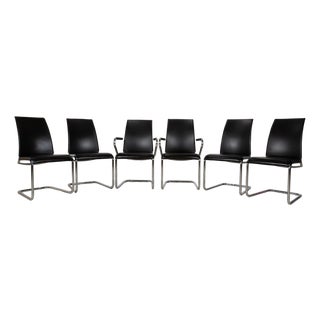 Chairs in Black Leather from Draenert, Set of 6 For Sale