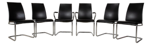 Chairs in Black Leather from Draenert, Set of 6