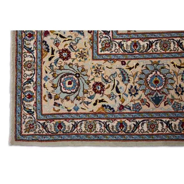 1950s Persian Kashan Area Rug 10’10” X 14’2″ For Sale - Image 4 of 11