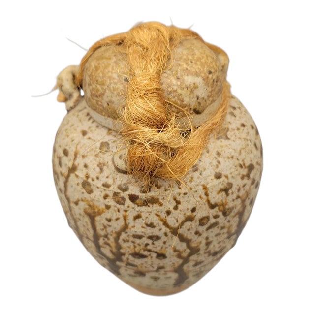 Asian Inspired Studio Pottery Stoneware Urn Ginger Jar For Sale - Image 9 of 14