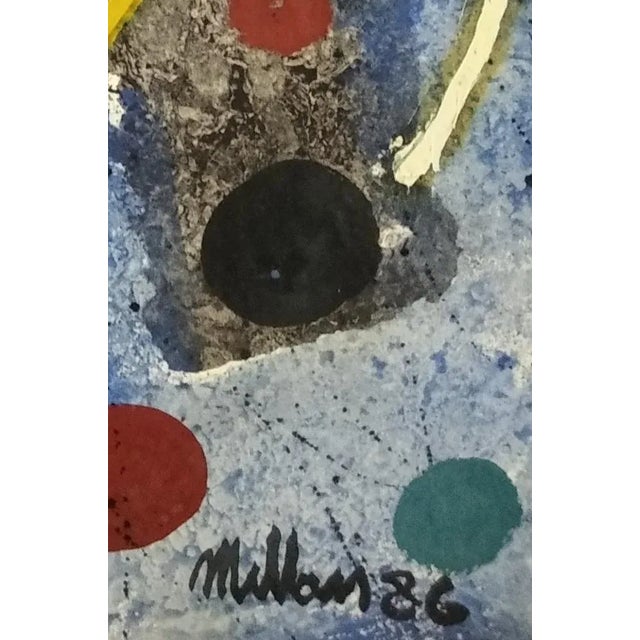 1980s Domingo Millan, Composition, 1986, Mixed Media on Paper For Sale - Image 5 of 6