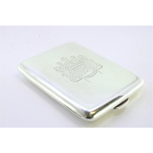 Metal Silver Matchbook with Coat of Arms and Hinged Lid For Sale - Image 7 of 8