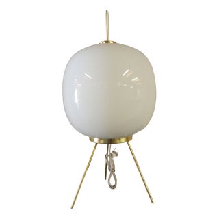 Table Lamp in White Glass For Sale