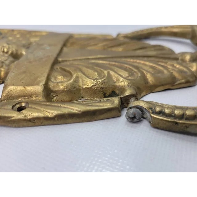 Neoclassical 9.5" Vintage Brass American Eagle Door Knocker For Sale - Image 3 of 5