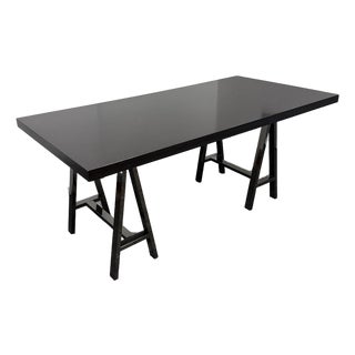Contemporary Saw Horse Base Table For Sale