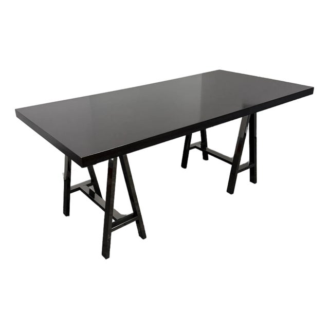 Contemporary Saw Horse Base Table For Sale