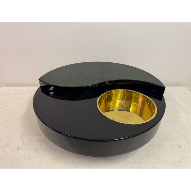 Black Yin Yang Revolving Coffee Table, Italy, 1970s For Sale - Image 8 of 14