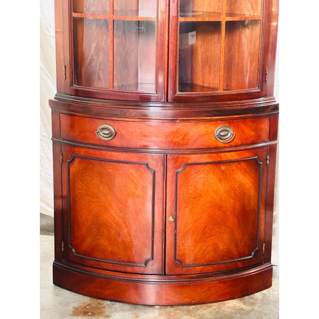 Vintage Drexel Travis Court Mahogany Bow Front Corner Cabinet Chairish