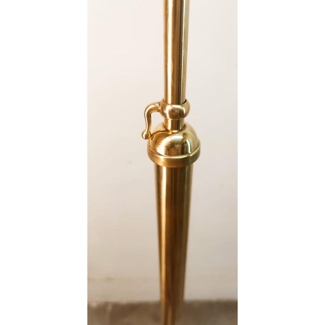 Height-Adjustable and Extendable Floor Lamp with Gold Lampshade For Sale - Image 10 of 18