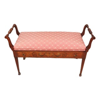 Edwardian Period English Duet Bench For Sale